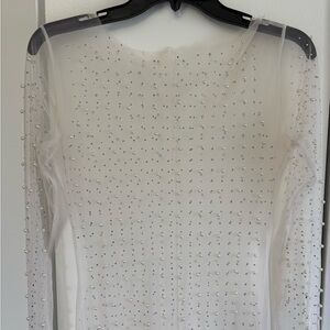 Sheer Crystal & Pearl Dress